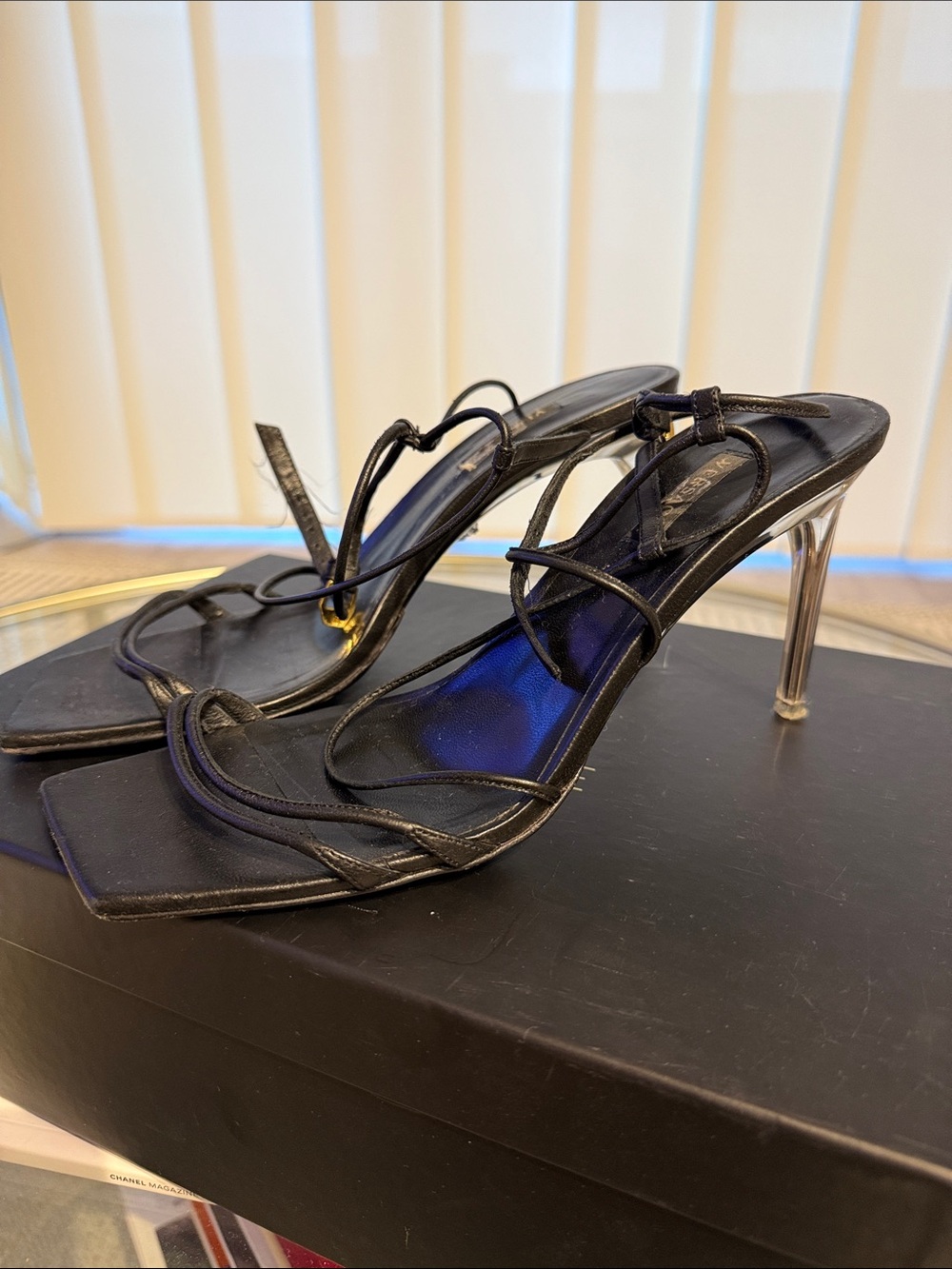 Versace black heels. Size 40.